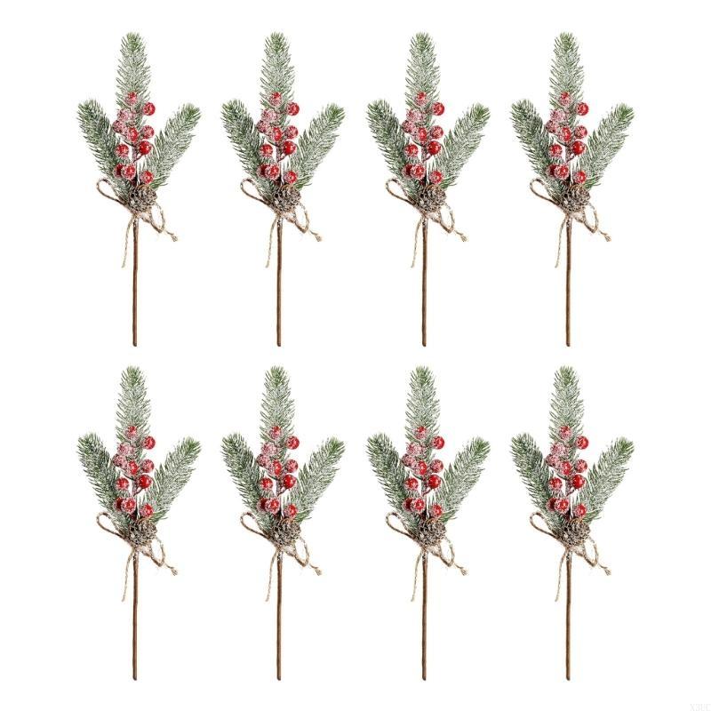 Small Christmas Tree Festive Tabletop Decoration with Natural Pine Cones and Decorations Ornament X3UC