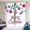 2Pcs Christmas Curtain Colorful Graphic Baubles Retro Snowflake Ornaments Celebration Suitable For Living Room Dining Room