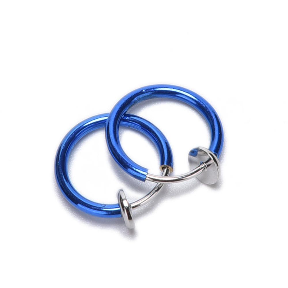 2 шт. поддельный пирсинг, обруч для носа и губ, кольцо для уха и языка, ювелирные изделия 13 мм