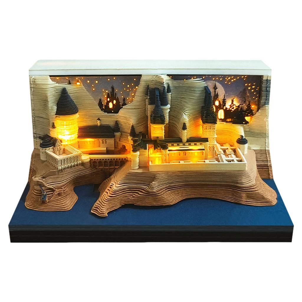 Календарь «Часы» 2026 3D блокнот для заметок Календарь со светодиодной подсветкой 3D художественный календарь Бумажная резьба Художественный блокнот для заметок для домашнего декора