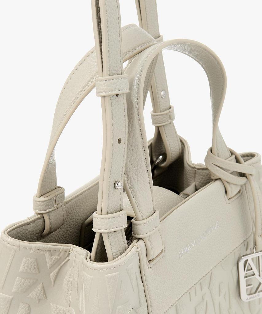 Женская сумка-тоут Armani Exchange с принтом логотипа по всей поверхности, маленькая, _Тепло-серый_A426170510
