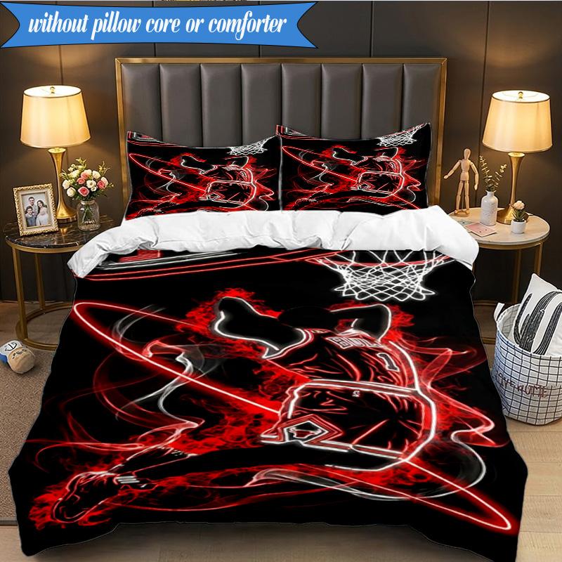 3PCS Bull Basketball Artwork Bedding Set,Including 1pc Duvet Cover And 2pcs Pillowcases Perfect for Bedroom, Dormitory, Fan Christmas gift