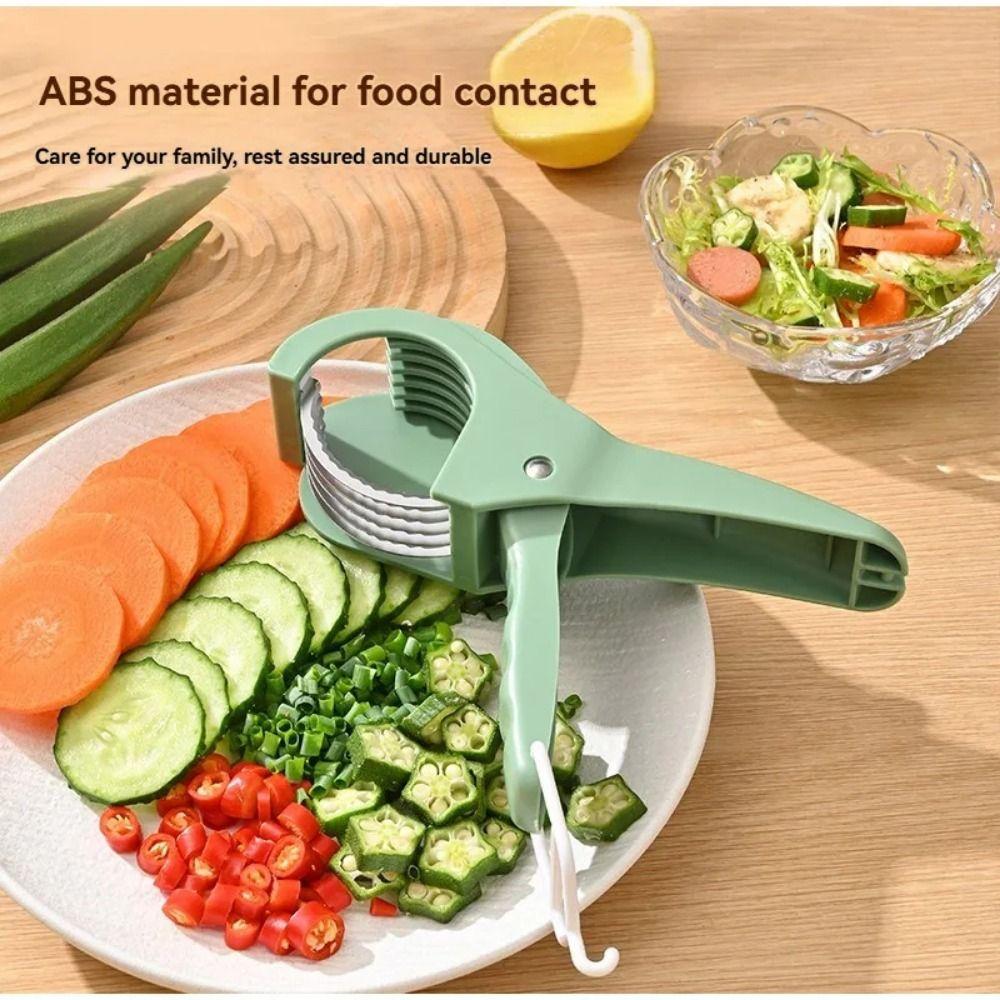 Stainless Steel Portable Salad Cutter Non-slip Handle Fruit Chopping Tool  Kitchen Gadgets