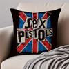 Punk British Rock Band SSex PPistols Cushion Cover Pillowcase Antidustmite Invisible Zipper Short Plush Sofa Cushion