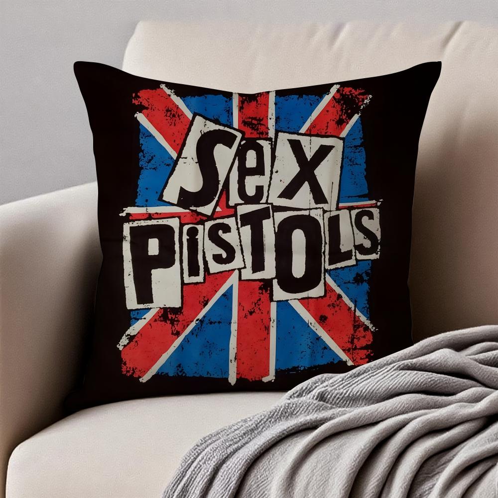 Punk British Rock Band SSex PPistols Cushion Cover Pillowcase Antidustmite Invisible Zipper Short Plush Sofa Cushion