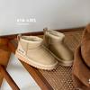 Kids Winter Snow Boots Boys Girls Warm Thickened Waterproof Ankle In Cowhide With TPR Sole