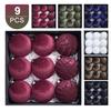 9-pack Christmas Ball Pendants, Special-shaped Flocking Painted Balls, Christmas Party Venue Decorations