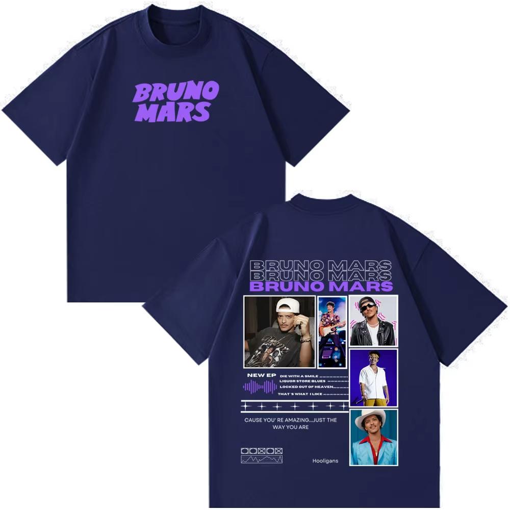 Rapper Bruno Mars Album 2026 Tour Print Tshirt Man Woman Fashion Clothing Tshirt Short Sleeve Cotton Casual Aesthetics Top