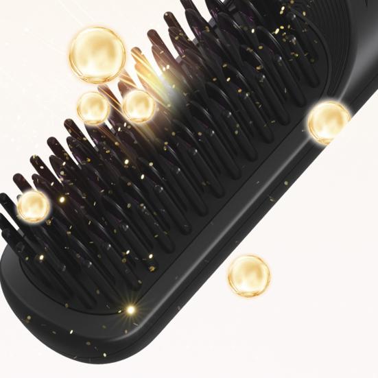 Беспроводной выпрямитель для волос с 3 регулируемыми температурами, быстрый нагрев, портативная дорожная горячая щетка с отрицательными ионами, электрическая расческа для укладки вьющихся волос, распутывающая их