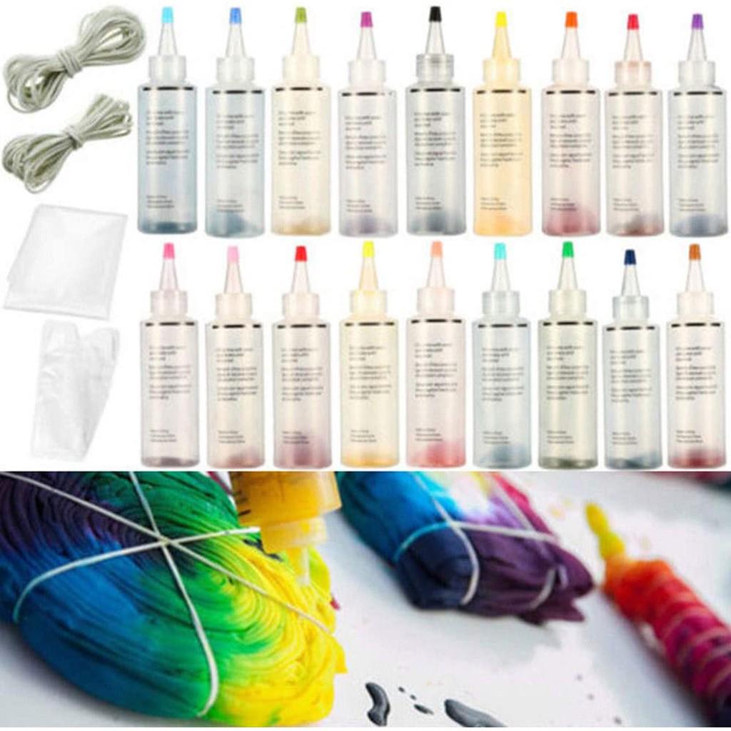 Fabric Textile Tie-Dye Kit 18 Colors DIY Design Safe Non  Permanent Dyes