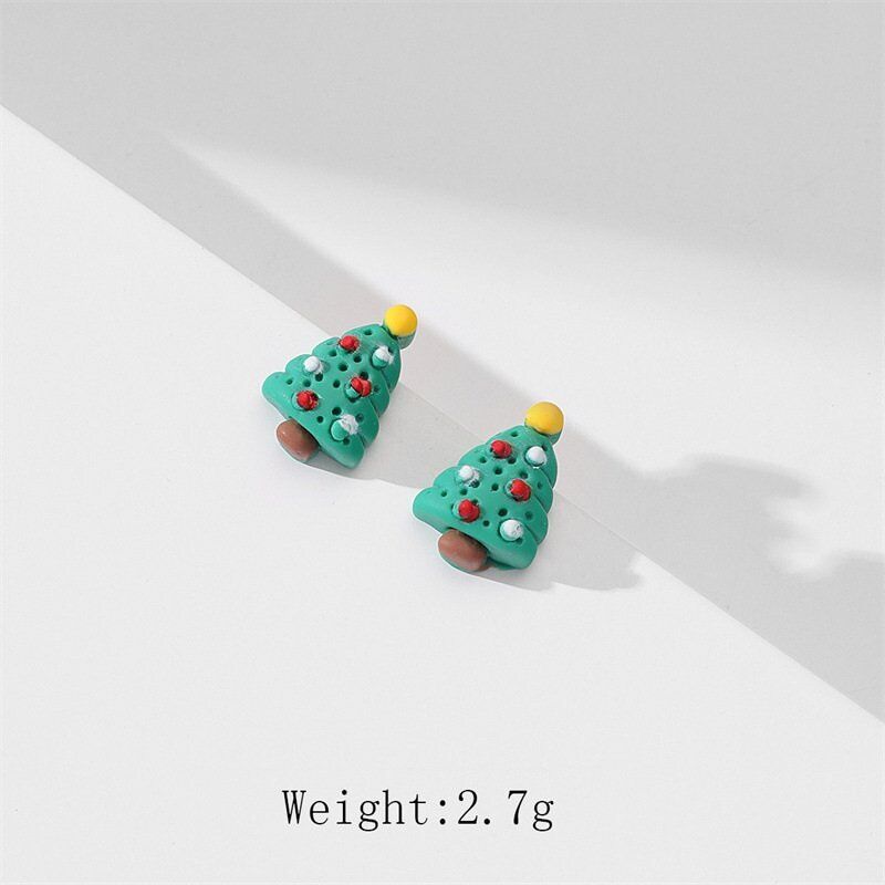 Прекрасные акриловые серьги-гвоздики с ушками Санта-Клауса и лося, женские украшения