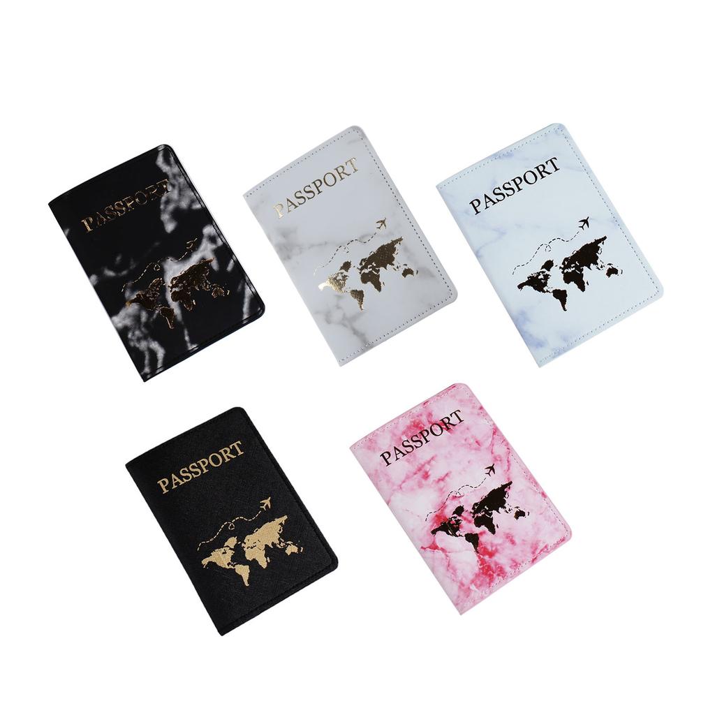 PU Leather Passport Case Holder Travel Credit Card Protector Lover Couple Wedding Gift for Women Men