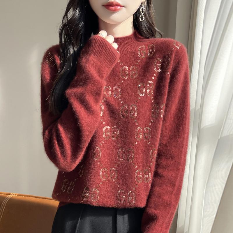 Женский кашемировый свитер Qinghe Cashmere 30% кашемир 70% шерсть Осень и Зима Пуловер Теплый и Модный
