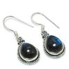 Natural Labradorite Gemstone 925 Solid Sterling Silver Gift Earring 1.25" H7z07