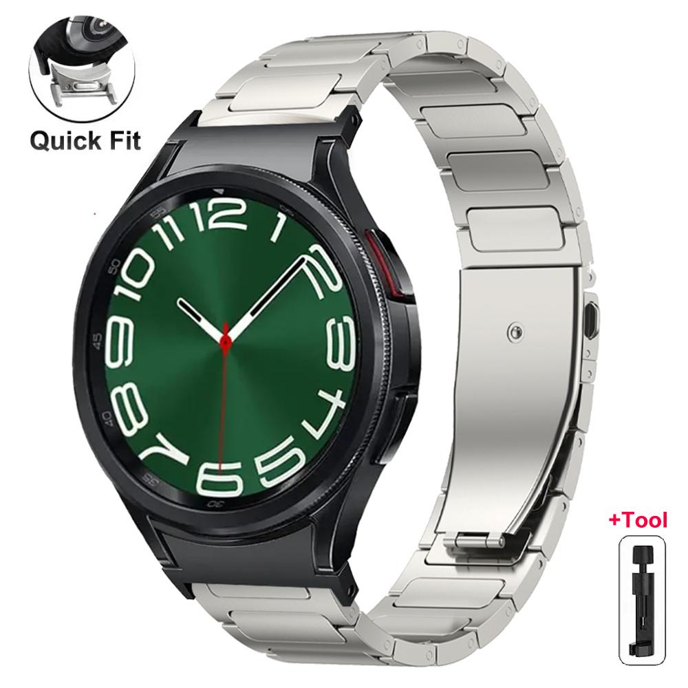 Титановый ремешок Quick Fit для Samsung Galaxy Watch 7 6 5 4 40 мм 44 мм Роскошный браслет для GALAXY 6 Classic 43 мм 47 мм 5 Pro 45 мм