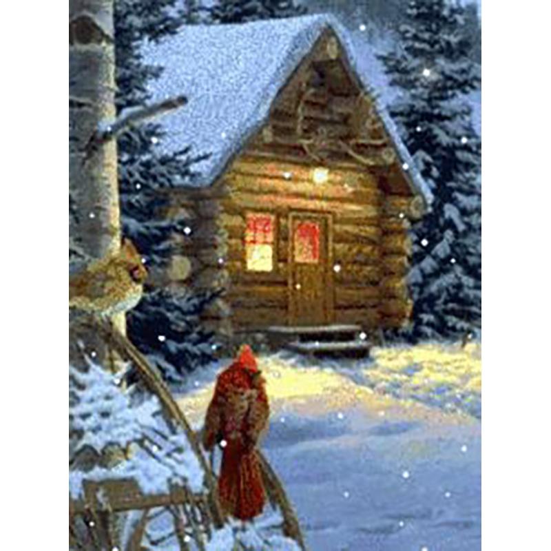 5D DIY алмазная живопись снег зимний пейзаж горный хрусталь художественная картина полная алмазная вышивка мозаика украшение дома Подарочный комплект