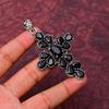 Black Onyx Gemstone 925 Sterling Silver Handmade Cross Pendant Jewelry