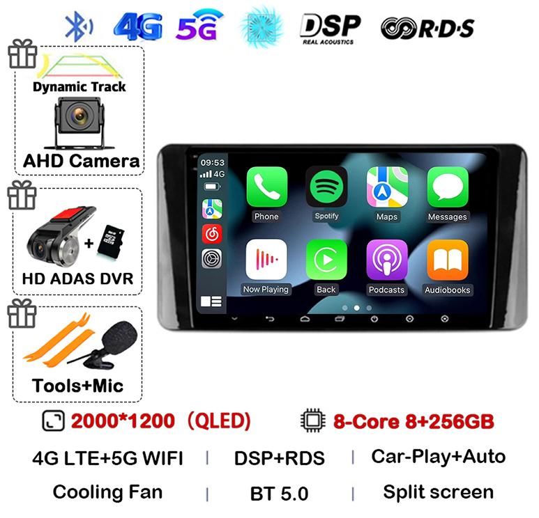 Android 14 Carplay Автомагнитола для Volkswagen Polo Mk6 VI 2020 2021 2022 Видео Мультимедийный Плеер Навигация GPS Стерео Аудио