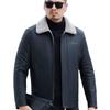 Down Jacket Winter Middle-aged Men's Leather Jacket Genuine Leather Men's Thickened Warm Dad's Coat Jacket Leather Down Jacket
