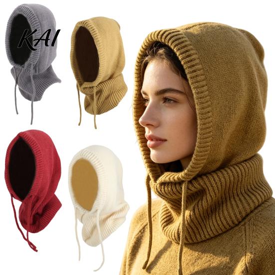 Windproof Ski Mask with Neck Warmer Winter Balaclava Hat for Men And Women, Breathable Face Knitted Hooded Neckerchief, Adjustable Drawstring Thermal