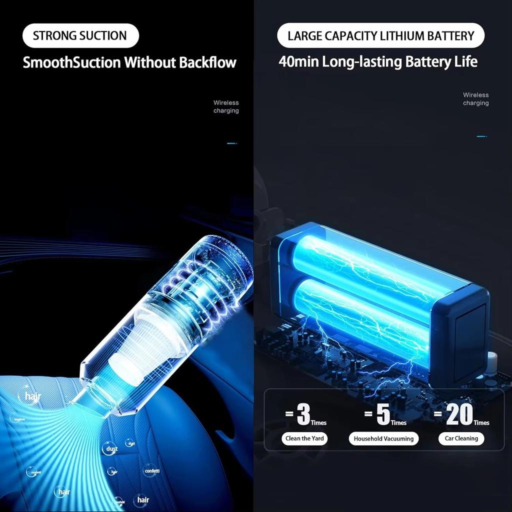 Xiaomi Handheld Vacuum Portable Auto Vacuum Cleaner Mini Wireless Car Vacuum Cleaner Dust Buster Rechargeable for Car Home Office
