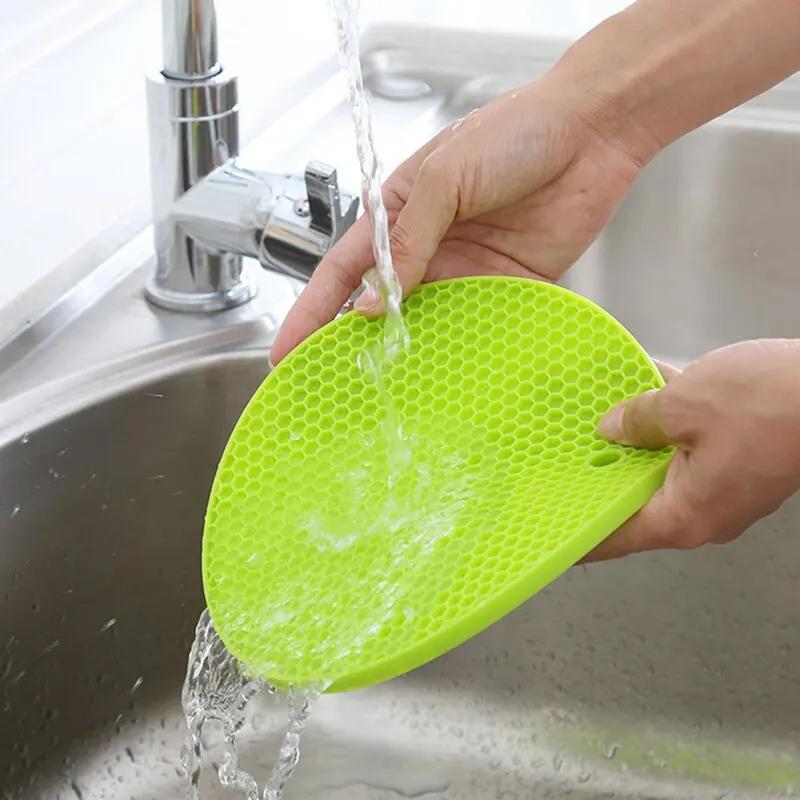 Round Heat Resistant Silicone Mat Drink Cup Coasters Insulation Non Slip Pot Holder Thicken Table Placemat Kitchen Accessories