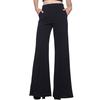 Women Long Pants Elastic High Waist Pockets Solid Color Trousers Casual Loose Fit Wide Leg Flared Pants Streetwear
