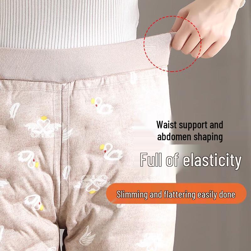 LANGSHA Женские термобрюки с подкладкой из флиса и утеплителем из пуха белой утки