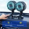 Dual Head 360° Rotation Cooling Fan USB Powered Fan 2 Wind Speed Adjustable