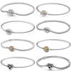 Original Moments Rose In Bloom Clasp Snake Chain Bracelet Fit Europe Bangle 925 Sterling Silver Bead Charm Diy Jewelry