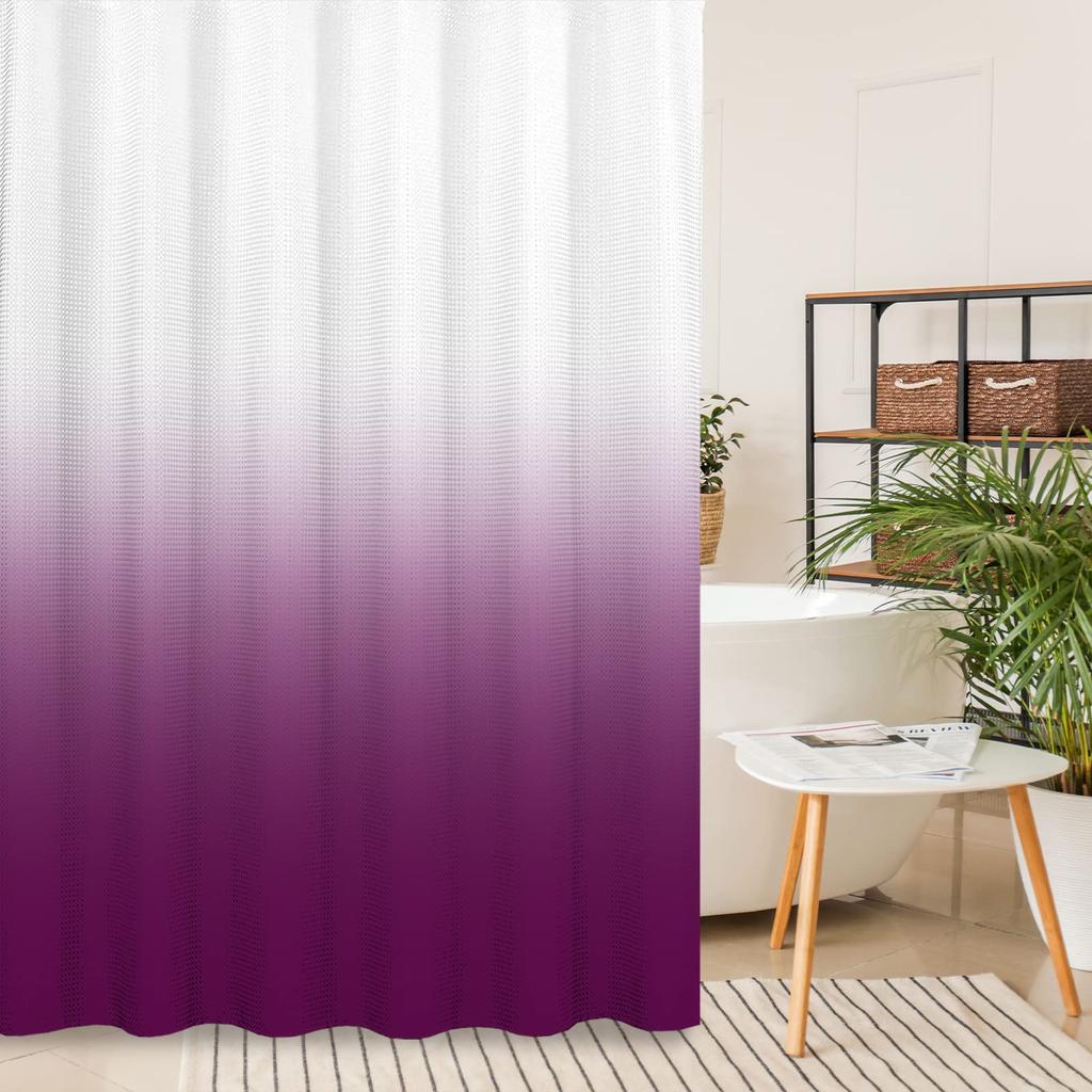 Омбре Бежевый Шалфей Шторка для душа, Лаймово-зеленая Текстурная Ткань Градиент Декор для ванной Водонепроницаемый Набор шторок для ванной с крючками