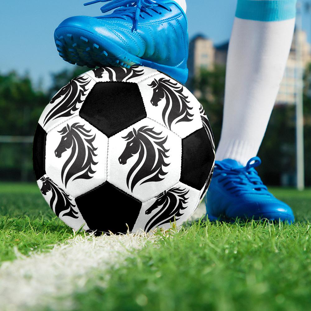 1pc Elegant Horse Silhouette Soccer Ball Size 5 Football Machine Sewn Indoor/Outdoor Universal Football Q36