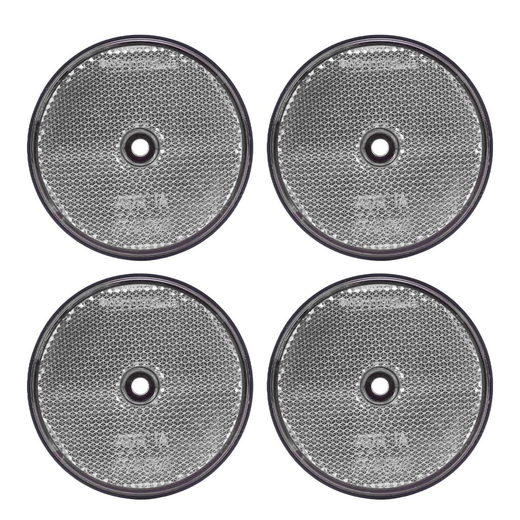 4 шт. Безопасные светоотражатели Красные круглые 72 мм диаметром с винтом для почтовых ящиков, подъездных путей, туннелей, столбов, автомобилей, прицепов, красные