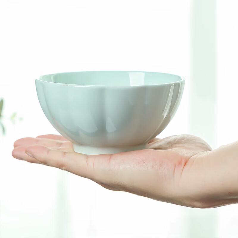 Jingpin Celadon Ceramic 4.5-inch Bowl Set (10-Piece)