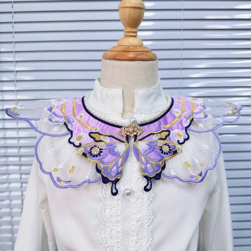 Украшение в виде бабочки, шаль ханьфу, жемчужная детская рубашка, юбка с накладным воротником и лошадиным лицом