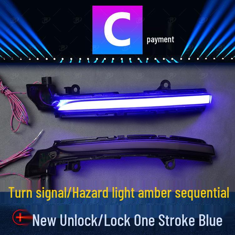 Jaguar XJ Зеркало заднего вида с последовательным указателем поворота и синим ДХО - Модификация