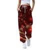 Женские повседневные модные рождественские принтованные повседневные спортивные брюки с эластичной талией и завязками на шнурке