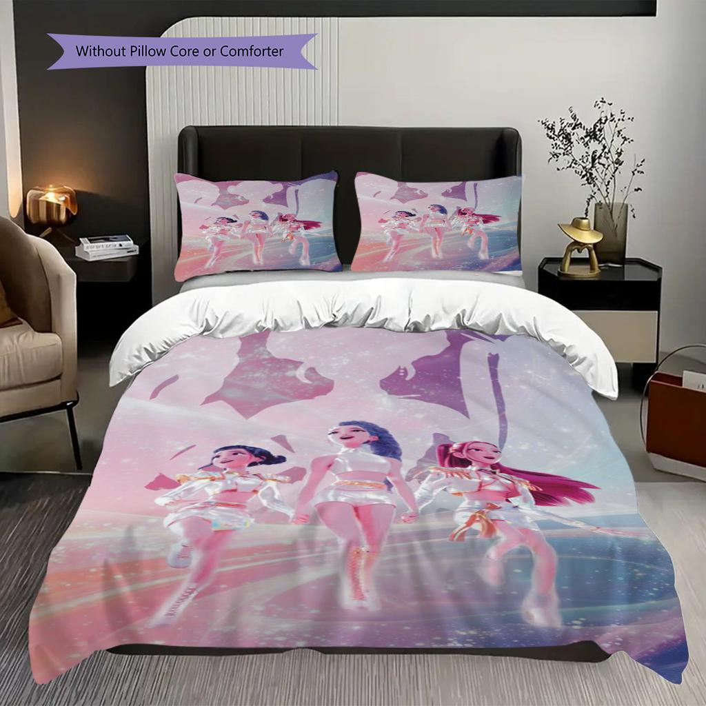 Fantasy Silhouettes Cosmic Glow Bedding (1 * duvet cover + 2 * pillowcase, without core) 2D Flat Bedding set Soft and comfortable