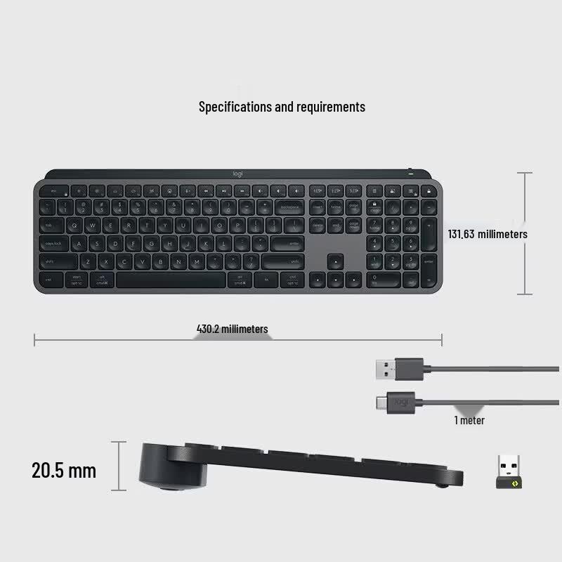 Logitech Master Series MX Keys S + MX Master 3S Wireless Keyboard and Mouse Combo