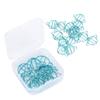20Pcs School Paperclip NonSlip Bookmark Iron Stationery Clip Craft Decorations Blue