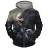 Wolf 3d Printed Hoodie Men/women Harajuku Fashion Jacket with Zipper