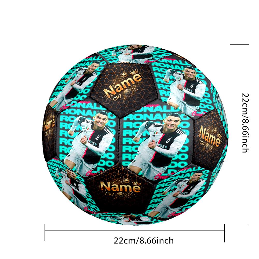 Ronaldo Juventus Celebration Customize Your Name Size 5 Soccer Ball Machine-Stitched Indoor/Outdoor Training and Matches Perfect for Customized Gifts