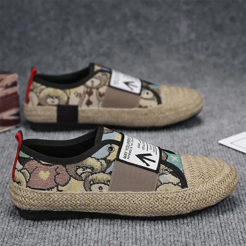 Эспадрильи Мужская обувь Мода 2024 Плоские кроссовки Дышащие Размер 45 Элегантная повседневная обувь для мужчин Корейский стиль Предложение Обувь 44