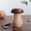 Creative and Practical Solid Wood Toothpick Tube, Household Toothpick Box, Black Walnut and Beech Wood Double Panel Wooden Cute Mushroom Toothpick Can