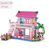 474PCS Friends City House Summer Holiday Seaside Villa Apartment Building Blocks Figures DIY Toys for Kid Girls Christmas Gift