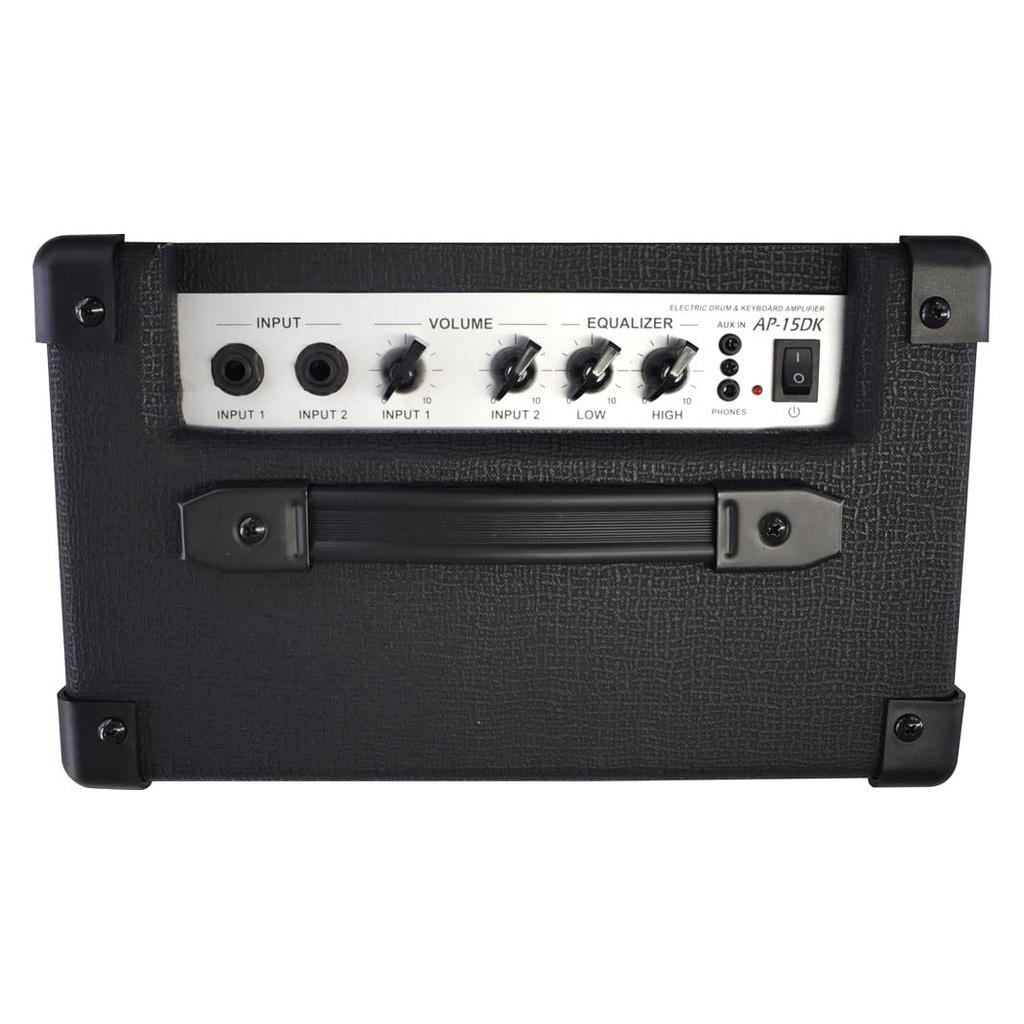 Belcat Digital Amplifier 15W 2ch Input with AUX IN Black Drum/Keyboard AP-15DK