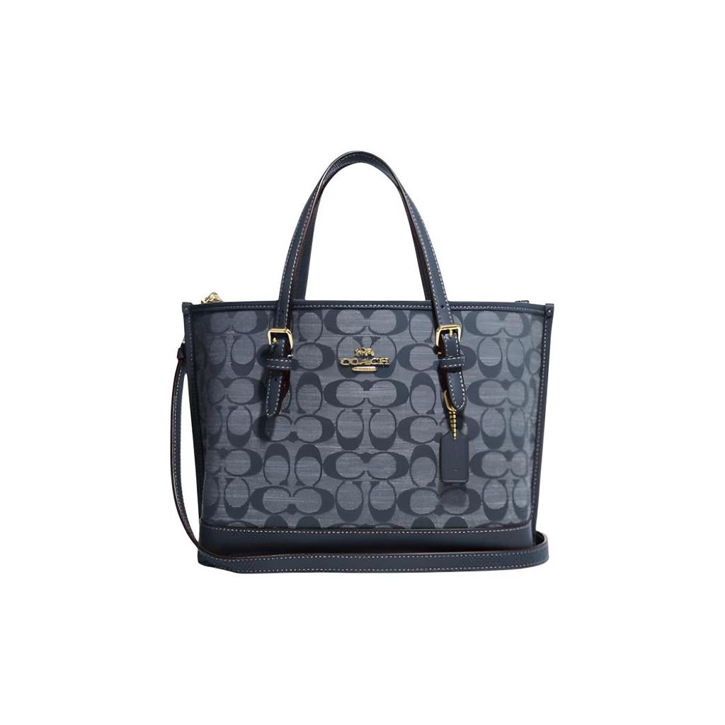 Coach Mollie Classic Monogram Jacquard Zipper Closure Fabric And Leather Shoulder Crossbody Bag Women bags Denim-Blue CH228-IMDEI