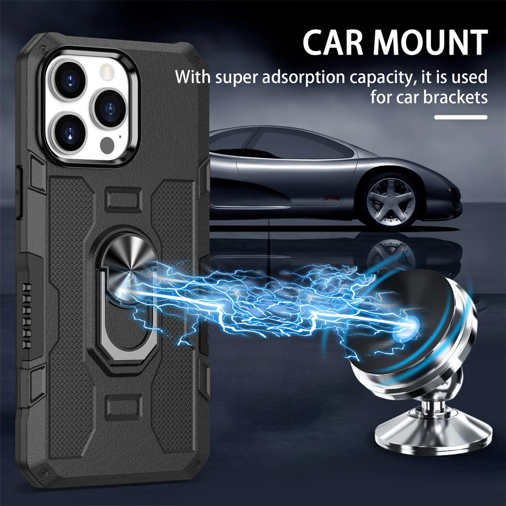 Case For iPhone 15 Pro Max 14 13 12 11 Magnetic Holder Ring Case For iPhone XR XSMax 8 7 Plus SE2020 Shockproof Armor Back Cover