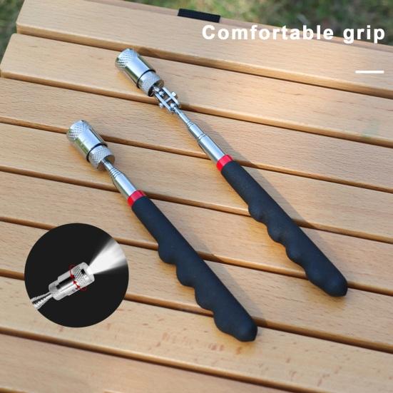 Телескопический магнитный захват с LED-подсветкой Нескользящий из нержавеющей стали Выдвижной магнитный захват с пластиковой ручкой для болтов Металл