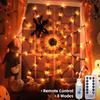 1PC Spider Web Lights Halloween Spider Net LED String Lights with 8 Lamp Mode for Haunted House Halloween Home Window Wall Decor